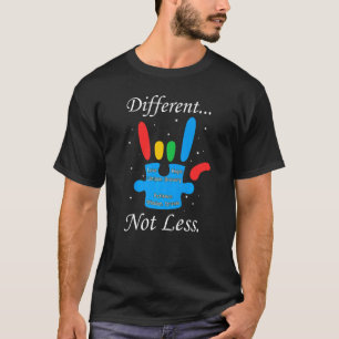 Fighter Different Not Less Autistic Puzzle Autism T-Shirt