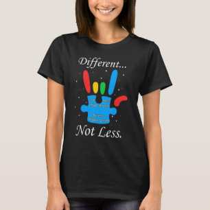 Fighter Different Not Less Autistic Puzzle Autism T-Shirt