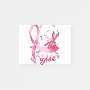 Fighter Dragonfly Pink Ribbon Breast Cancer Post-it Notes