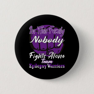 Fighter Epilepsy Warrior Purple Ribbon Epilepsy Su 6 Cm Round Badge