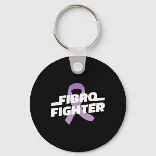 Fighter - Fibromyalgia Awareness Purple Ribbon Key Ring