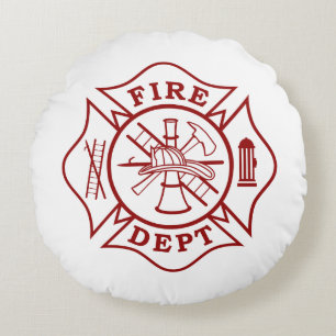 Fighter / Fire Dept Maltese Cross Home decor Round Cushion