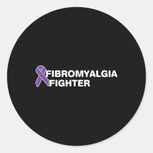 Fighter For A Fibromyalgia Awareness Classic Round Sticker