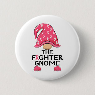 Fighter Gnome - Breast Cancer Awareness Gnome Cost 6 Cm Round Badge
