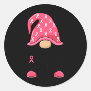 Fighter Gnome - Breast Cancer Awareness Gnome Cost Classic Round Sticker