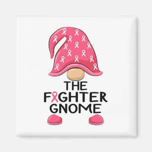 Fighter Gnome - Breast Cancer Awareness Gnome Cost Magnet
