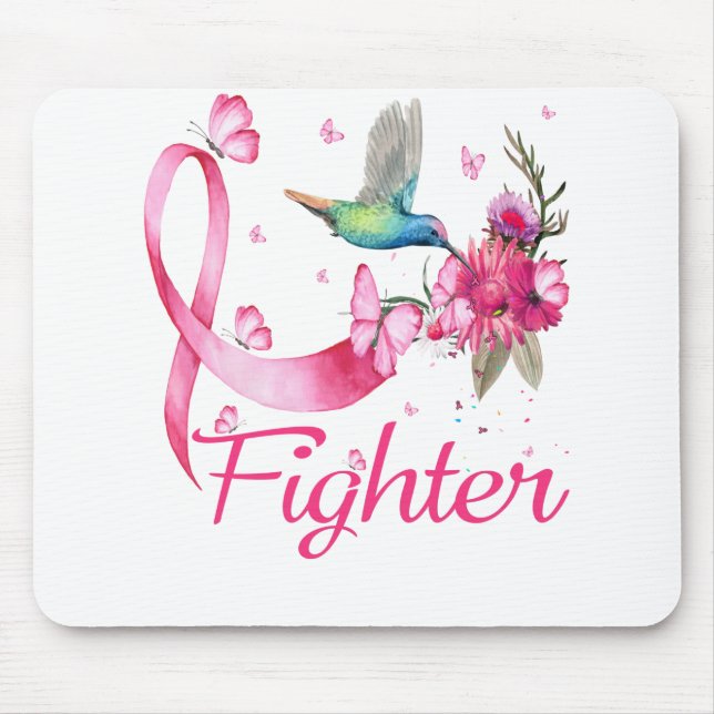 Fighter Hummingbird Breast Cancer Awareness Mouse Mat (Front)