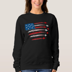 Fighter Jet 4th of July American Flag Patriotic G Sweatshirt