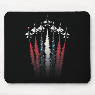 Fighter Jet Aeroplane American Flag 4th Of July Pa Mouse Mat