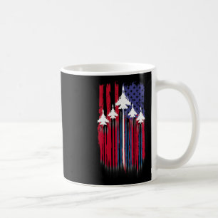 Fighter Jet Aeroplane American Flag Patriotic 4th  Coffee Mug