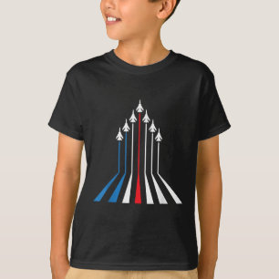 Fighter Jet Aeroplane Usa Flag 4th Of July Patriot T-Shirt