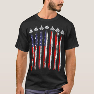 Fighter Jet Airplane USA Flag 4th Of July Patrioti T-Shirt