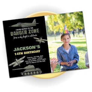  Fighter Jet Birthday Invitations With Photo