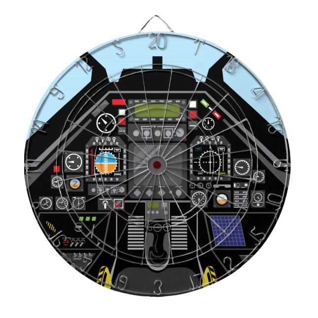 Fighter Jet Cockpit Dartboard (Front)