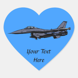 Fighter Jet Flying Heart Sticker