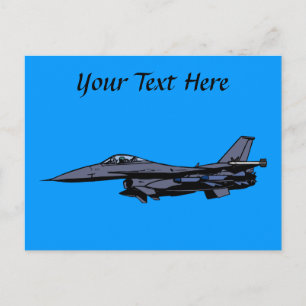 Fighter Jet Flying Postcard