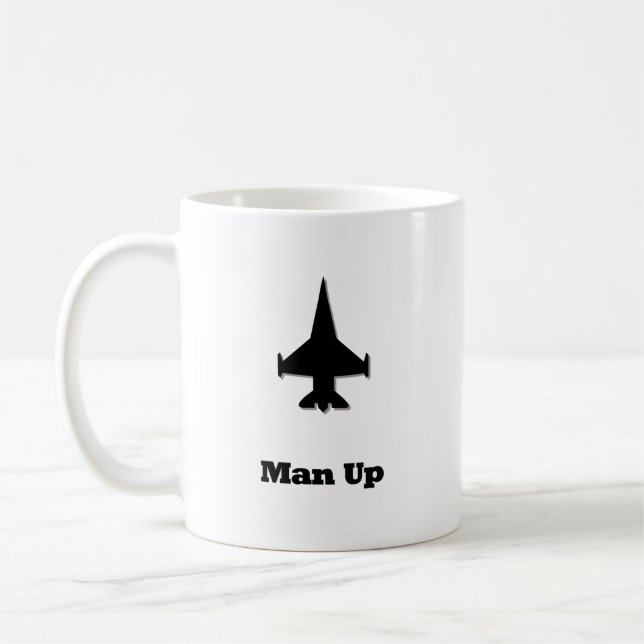 Fighter Jet Man Up Coffee Mug (Left)