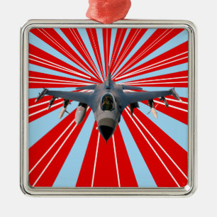Fighter Jet Metal Tree Decoration