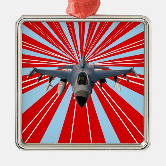 Fighter Jet Metal Tree Decoration (Front)