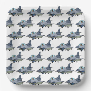 Fighter Jet Military  Paper Plate