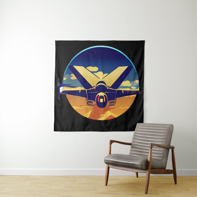 Fighter Jet Plane Tapestry (In Situ)