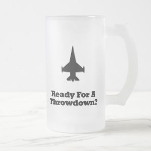 Fighter Jet Ready For A Throwdown Frosted Glass Beer Mug