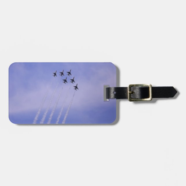 Fighter Jet Soaring Luggage Tag (Front Horizontal)