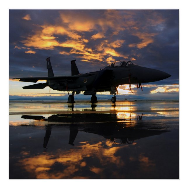 Fighter Jet Sunset Poster (Front)