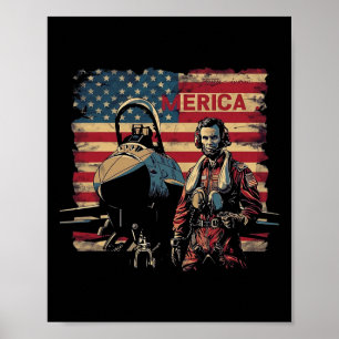 Fighter Jets Abraham Lincoln 4th Of July Boys Amer Poster