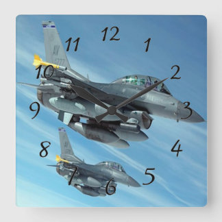 Fighter Jets Square Wall Clock