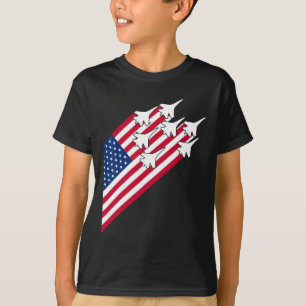Fighter Jets Usa Flag 4th Of July Fighter Jet Flag T-Shirt