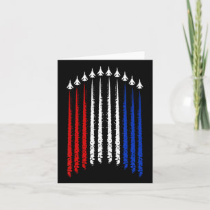 Fighter Jets With Usa Flag 4th Of July Patriotic F Card