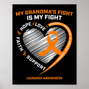 Fighter Leukaemia Awareness Grandma Men Women Gift Poster