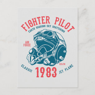 Fighter Pilot Classic Jet Plane Postcard