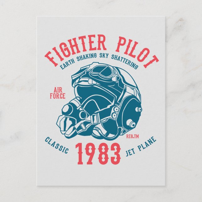 Fighter Pilot Classic Jet Plane Postcard (Front)
