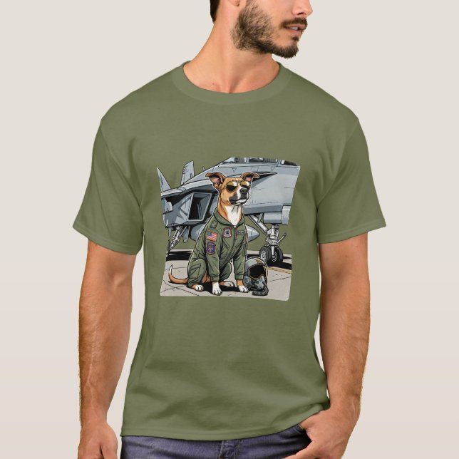fighter pilot dog T-Shirt (Front)