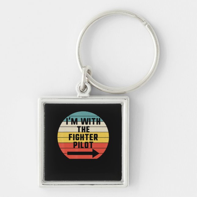 Fighter Pilot Halloween Matching Couple Gift Key Ring (Front)