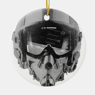 Fighter Pilot Helmet and Altimeter Ceramic Tree Decoration