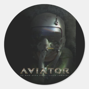 Fighter Pilot Hud Helmet Classic Round Sticker