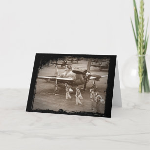 Fighter Pilots Training on P-47 Thunderbolts Card