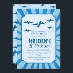 Fighter Planes Kids Aeroplane Birthday Party Invitation<br><div class="desc">Customise this fun birthday party invitation with your party details. It features fighter planes and a star burst background for the perfect Aeroplane themed birthday party.</div>