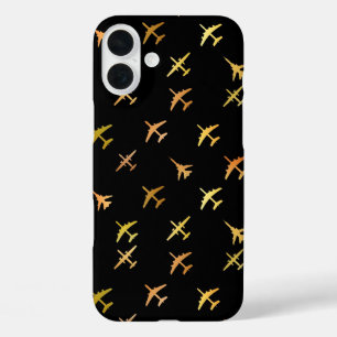 Fighter planes, on black iPhone 16 plus case
