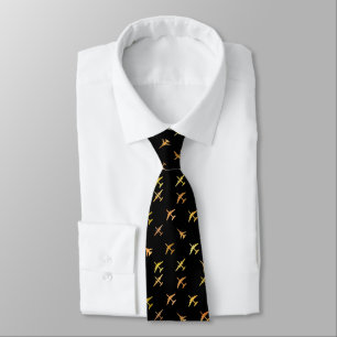 Fighter planes, on black tie