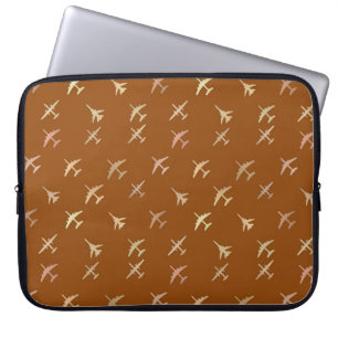 Fighter planes, on dark bronze laptop sleeve