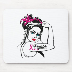 Fighter Rosie The Riveter Breast Cancer Awareness Mouse Mat