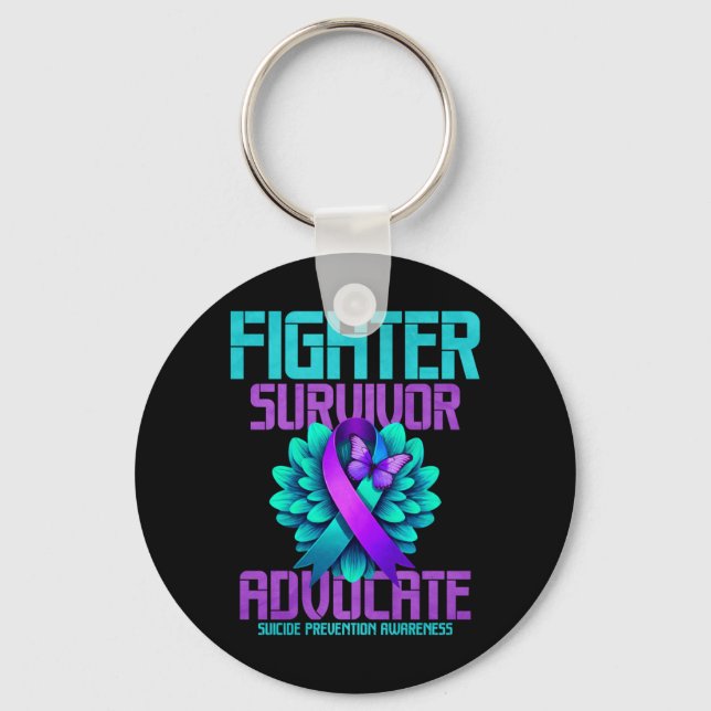 Fighter Survivor Advocate Long Sleeve Key Ring (Front)