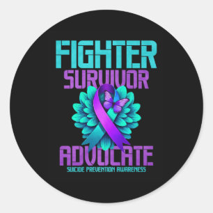 Fighter Survivor Advocate Premium Classic Round Sticker