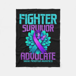 Fighter Survivor Advocate Premium  Fleece Blanket
