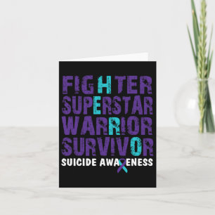 Fighter Survivor Suicide Awareness Mental Health  Card
