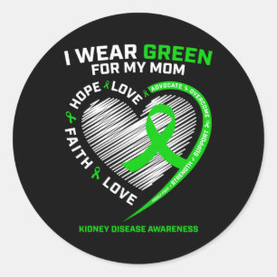 Fighter Women Men Gifts Mum Kidney Disease Awarene Classic Round Sticker